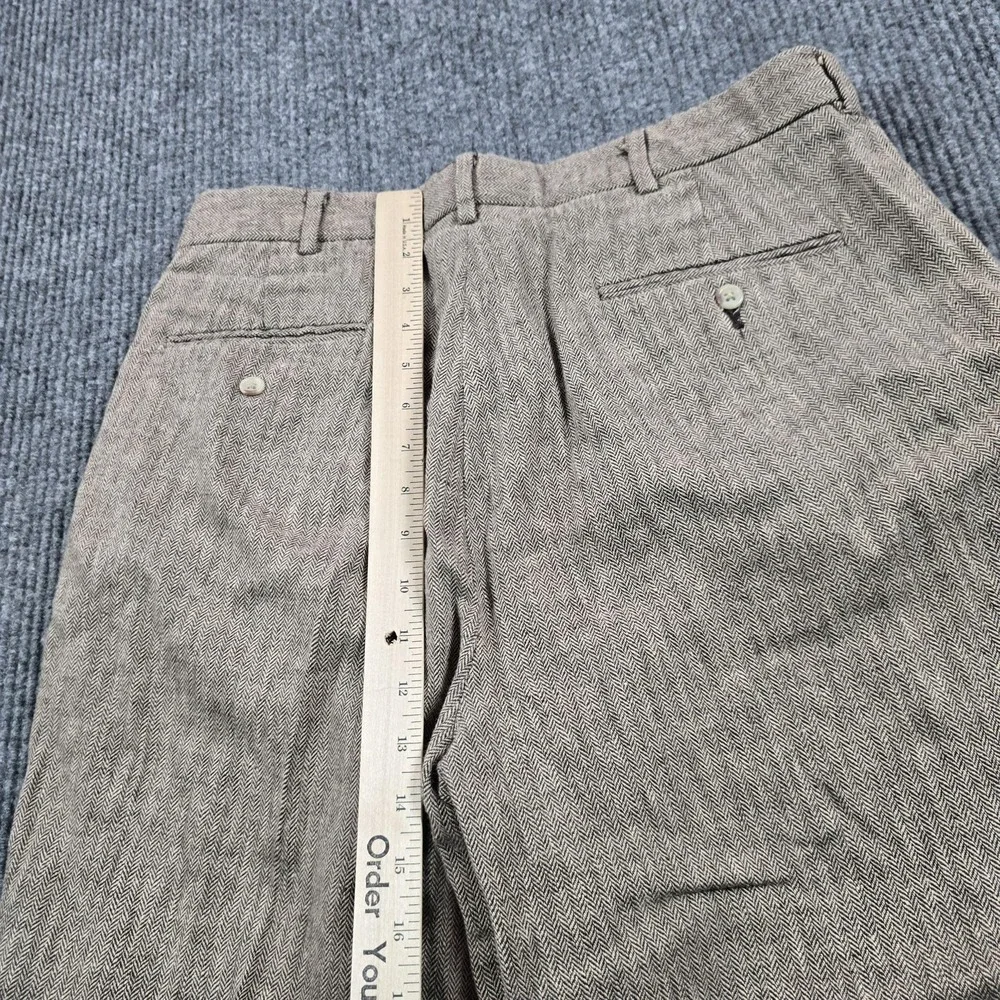 Polo Ralph Lauren Pants Mens 34 Brown Linen Herringbone Tweed Cuffed ALTERED